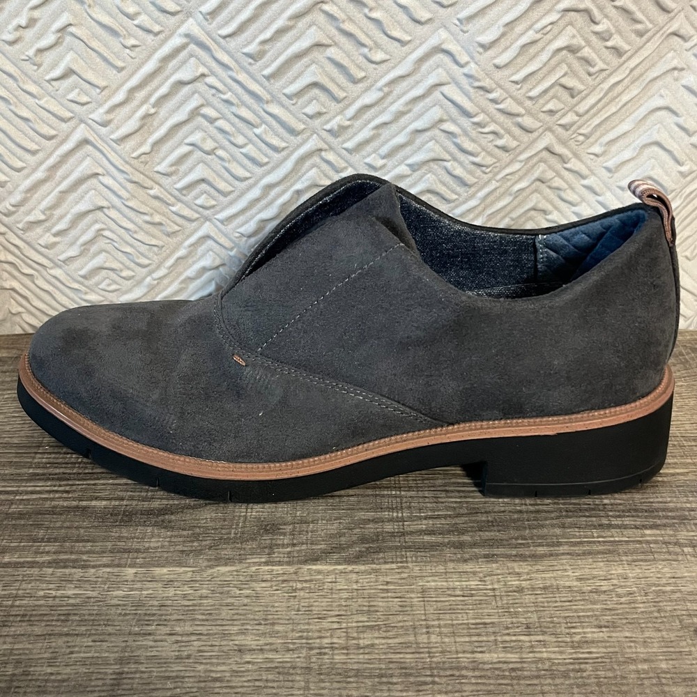Dr Scholls Glisten Oxfords Womens 10M Be Free Energy Technology Gray Suede Shoes